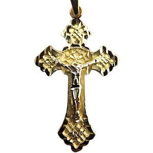 14 Karat Yellow and White Gold Crucifix Pendant #23504